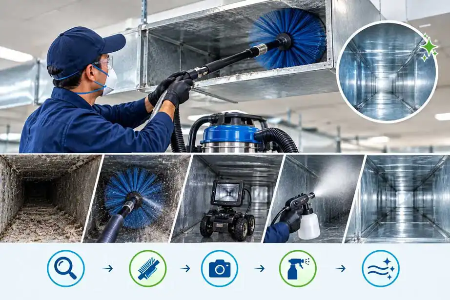 Before and after comparison of HVAC sanitization