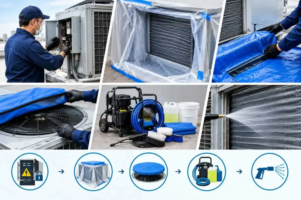 System preparation for coil cleaning
